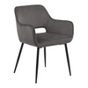 Jídelní židle Ranja Actona čalouněná šedá s područkami moderní glamour