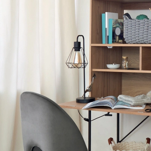 Noční lampička Flave černá kovová industriální do ložnice a obýváku Atmosphera 46 cm