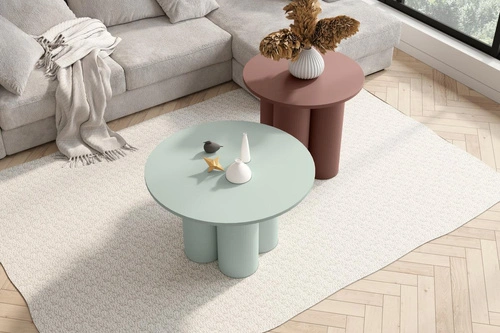 Konferenční stolek Cape kulatý 80 cm moderní do obývacího pokoje modrý
