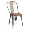 Jídelní kovová židle Paris Wood D2.DESIGN s dřevěným sedákem v industriálním stylu