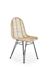 Ratanová židle Oregon Intesi do jídelny a obýváku boho na kovových nohách černá