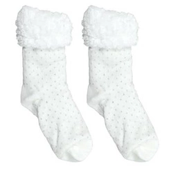 Dámské ponožky Intesi bílé se stříbrným motivem, hřejivé a příjemné na dotek, moderní styl