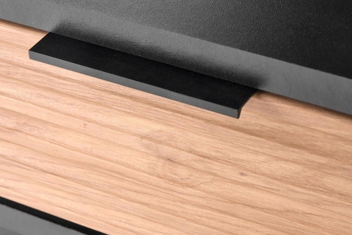 Obdélníkový konferenční stolek Nihala 110x60 cm loftový černý s policí do obýváku Intesi