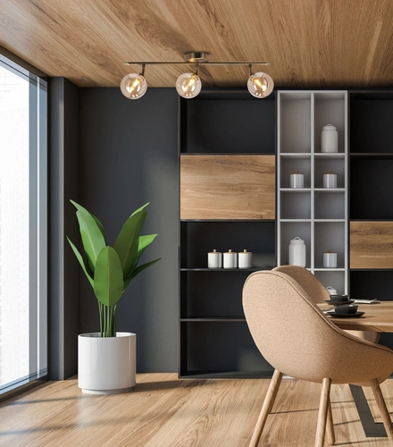 Stropní svítidlo Rodia moderní skleněné tříramenné do obýváku a ložnice patinované