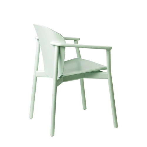 Jídelní židle dřevěná FINN SCAB Design zelená s područkami moderní stohovatelná