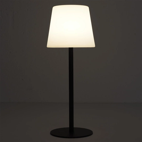 Moderní LED stolní lampa Intesi černá s USB a nastavitelnou intenzitou do obýváku a ložnice