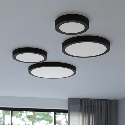Stropní LED svítidlo ONYX 50 černé moderní kulaté do obývacího pokoje a ložnice SOLLUX