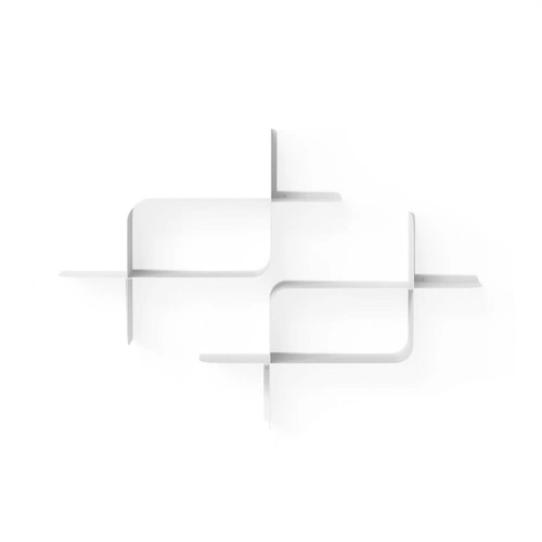 Sada 2 bílých nástěnných polic Montage Umbra moderních do obýváku na knihy