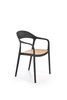 Jídelní židle Sorana Intesi moderní černo-přírodní s područkami stohovatelná