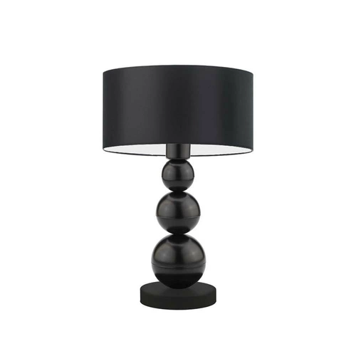 Noční lampička HONOLULU černá moderní s látkovým stínidlem do ložnice a obýváku LYSNE 41 cm