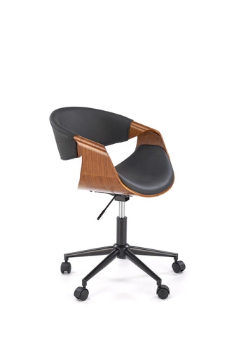 Ergonomická kancelářská židle Nadi černá ořechová otočná s područkami do kanceláře