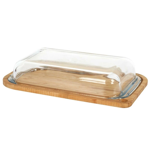 Dóza na přechování potravin, bambus/sklo 28 cm