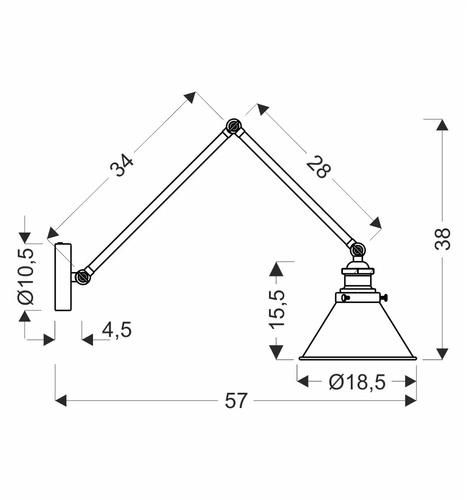 Nástěnné svítidlo Fundo černé zlaté kovové moderní do obýváku a ložnice CANDELLUX