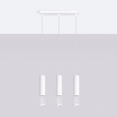 Moderní závěsné svítidlo LAMI 3L bílé kovové do obýváku a kuchyně SOLLUX LIGHTING