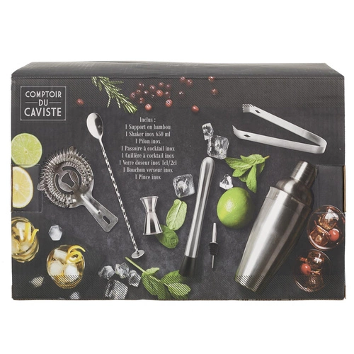 Koktejlová souprava s bambusovým podnosem