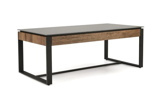 Konferenční stolek Amar obdélníkový černý mramor moderní loftový do obýváku 121x61 cm Intesi