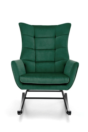 Houpací křeslo Topar sametové do obýváku moderní skandinávský tmavě zelené Intesi