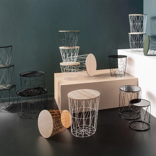 Nízký odkládací stolek Kumi přírodní/černý