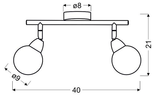 Stropní svítidlo Bolo 2x6W LED smd kulatá hlava 1e s kloubovým stínidlem vyměnitelný kd systém
