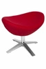 Čalouněný taburet Jajo Soft inspirovaný Egg červený otočný moderní do obýváku D2.DESIGN