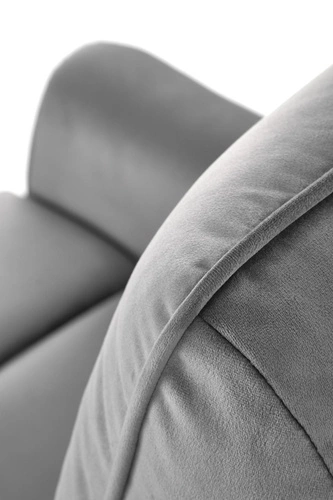 Rozkládací křeslo do obýváku Karlin sametové šedé glamour s relaxační funkcí a USB portem