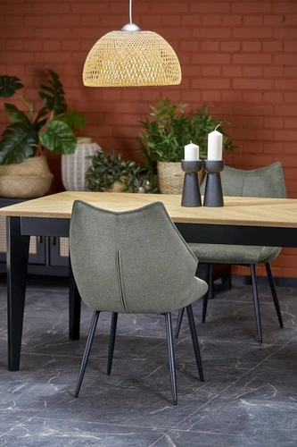 Rozkládací jídelní stůl Manavi 240 cm přírodní dub černé nohy moderní