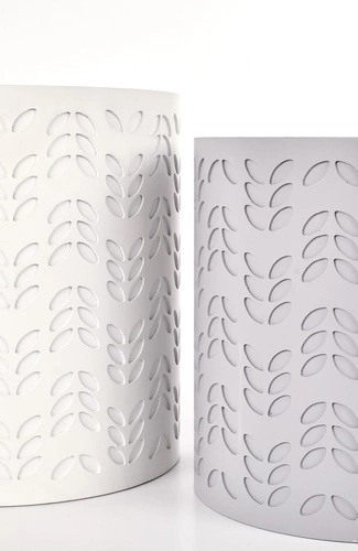 Sada dvou kulatých konferenčních stolků Lamba bílá moderní s úložným prostorem do obýváku