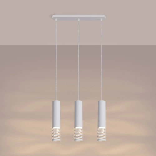 Moderní závěsné svítidlo LAMI 3L bílé kovové do obýváku a kuchyně SOLLUX LIGHTING