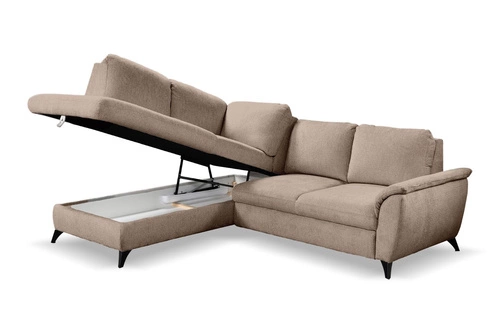 Rohová rozkládací pohovka do obýváku Nevada béžová moderní s úložným prostorem Intesi