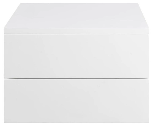 Závěsný noční stolek Actona Avignon 37 cm, bílý, moderní se 2 zásuvkami do ložnice