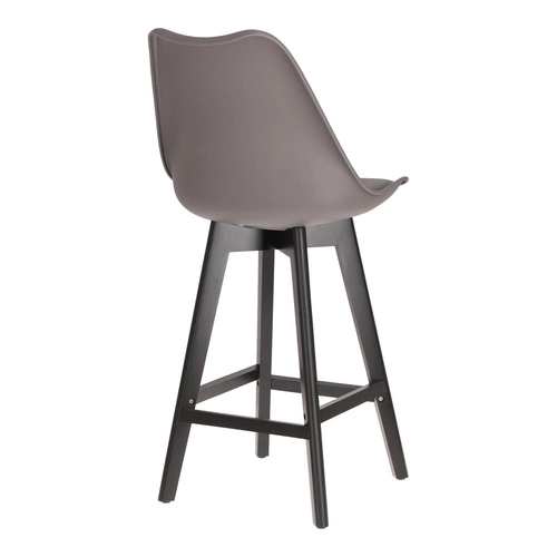 Barová židle s opěrkou Norden Intesi šedá 65 cm moderní do kuchyně a k ostrůvku na černých nohách
