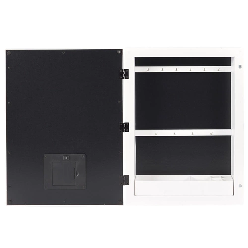 Závěsná koupelnová skříňka s LED zrcadlem Intesi bílá moderní 30 cm mělká