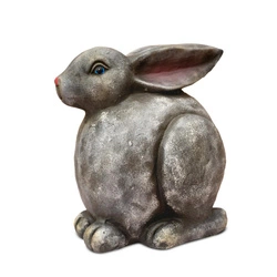 Intesi velikonoční dekorativní figurka sedícího zajíce 29 cm šedá na stůl do obýváku z polyesterové pryskyřice