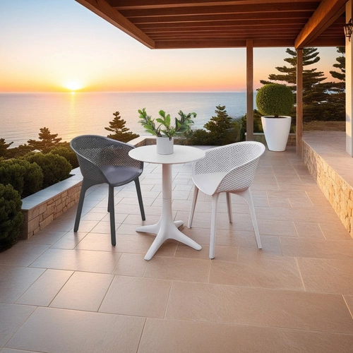 Sada 4 židlí Dacun bílá