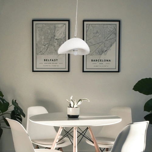 Moderní závěsné svítidlo STONE bílé 30 cm do obýváku a jídelny s nastavitelnou výškou