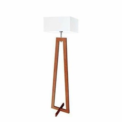 Podlahová lampa Jawa stínidlo šedé stojan mahagon