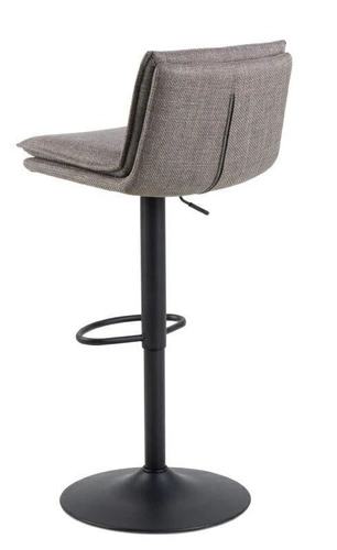 Barová židle Flynn světle šedá čalouněná s opěrkou, otočná a výškově nastavitelná do kuchyně Actona