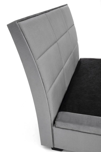 Kontinentální postel Intesi 160x200 sametová s úložným prostorem šedá do ložnice