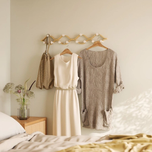 Umbra Montage moderní nástěnný věšák do předsíně 6 háčků dřevěný bílý