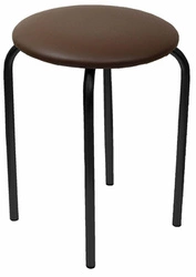 Taburet k toaletnímu stolku Francis Intesi hnědý loftový ekokůže kovový do obýváku 45 cm