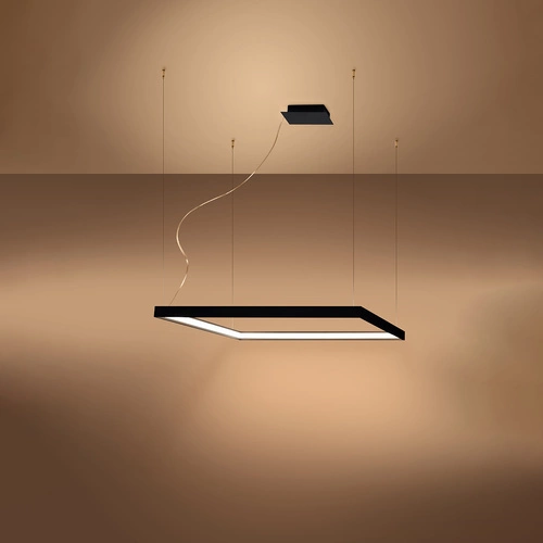 Moderní černý LED lustr Nelya M 80 cm do obýváku a nad jídelní stůl