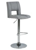 Šedá barová židle Sylvia čalouněná s opěrkou, výškově nastavitelná, otočná, moderní do kuchyně a k ostrůvku Actona