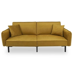 Rozkládací pohovka Giulia žlutá s funkcí spaní do obýváku, skandinávská, kompaktní Intesi