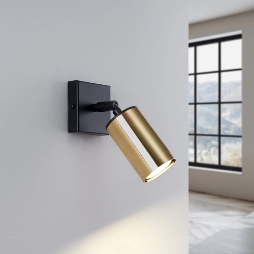 Nástěnné svítidlo WINX moderní černé zlaté ocelové do obýváku a ložnice SOLLUX LIGHTING