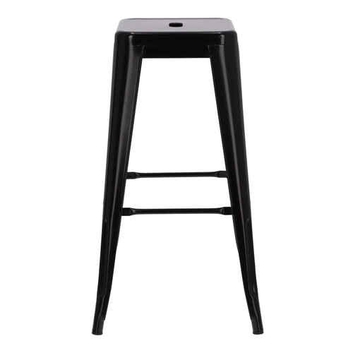 Barová stolička Paris 75 cm černá kovová bez opěradla do kuchyně a k ostrůvku inspirovaná Tolix industriální