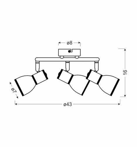 Stropní svítidlo Fido bílá, nastavitelná, 3bodová, moderní do obýváku a ložnice