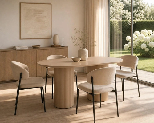 Jídelní a obývací stůl Irmo moderní oválný cappuccino 150x80 cm
