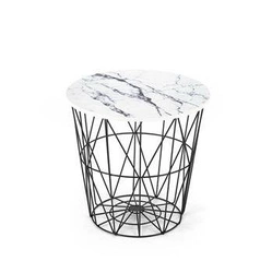 Konferenční stolek Rissa černý/bílý mramor