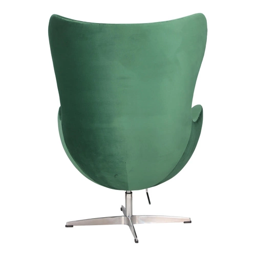 Zelené sametové otočné křeslo do obýváku ve stylu Egg D2.DESIGN