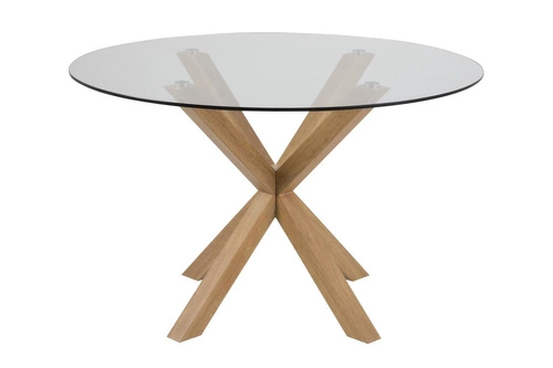 Kulatý skleněný jídelní stůl Heaven 120 cm moderní průhledný Actona